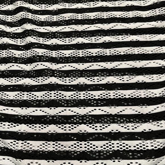 CJ Banks Blue White Striped Pullover V Neck 3/4 Button Short Sleeve Size 3X - Picture 8 of 10